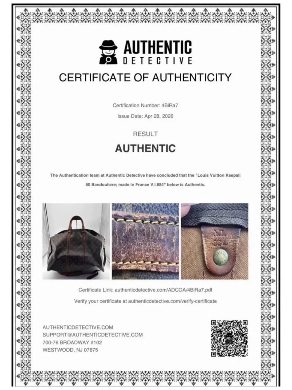 Louis Vuitton authenticated bag